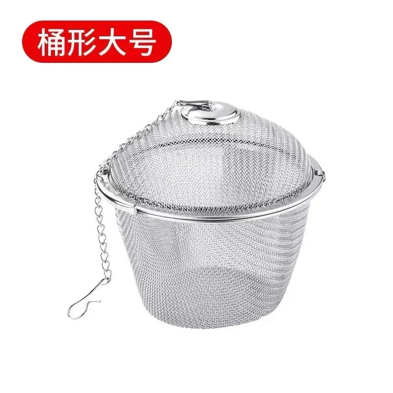 4 Sizes Durable Silver Reusable Stainless Mesh Herbal Ball Tea Spice Strainer Teakettle Locking Filter Infuser Tool