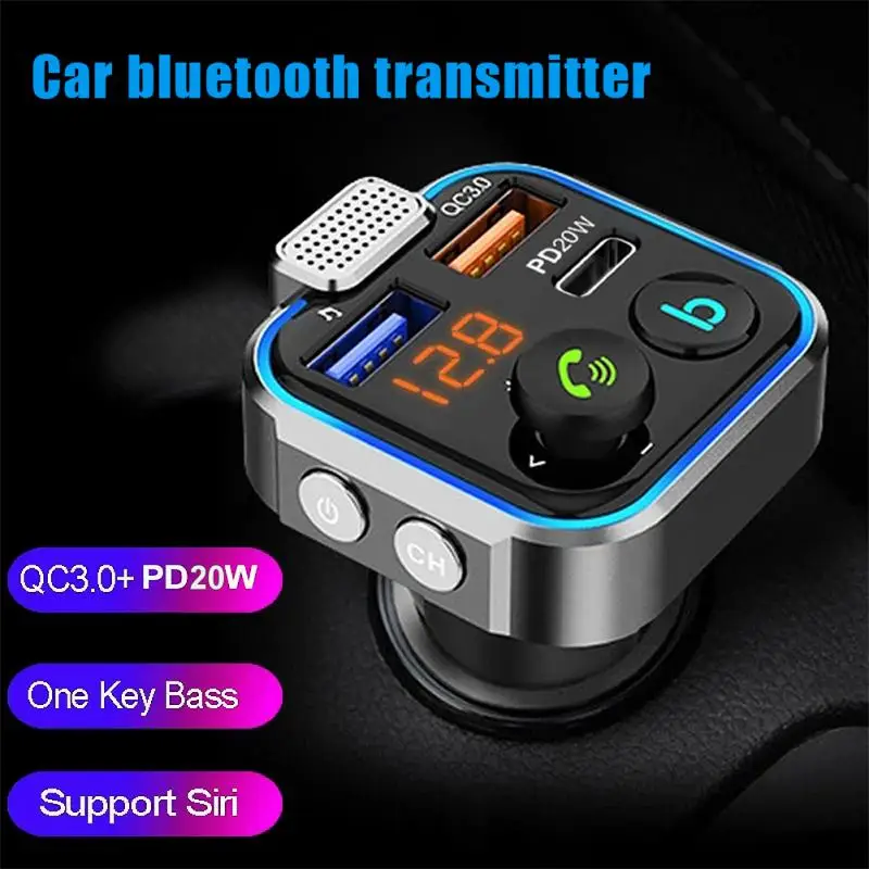 

Автомобильный FM-трансмиттер с поддержкой Bluetooth 5,0 и функцией громкой связи