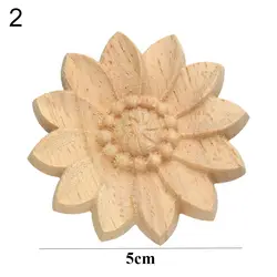 Natural Floral Carved Wooden Decorative Figurine Craft Frame and Corner Applique (2)