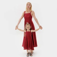 

Tank Mother Daughter Dresses Summer Family Matching Outfits Mom Mum Baby Mommy and Me Clothes Fashion Women Girls Dress 2022