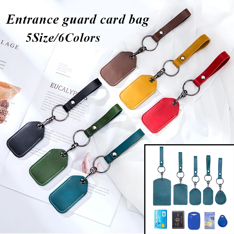 GenuineLeatherAccessCardHolderKeychainKeyRingDoorLockAccess