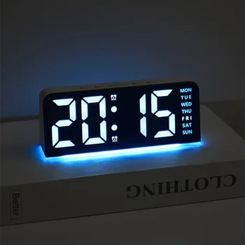 Digital LED Alarm Clock Desktop Table Clock Night Light with Time Temperature Display Backlight Snooze Clock Modern Decor 1