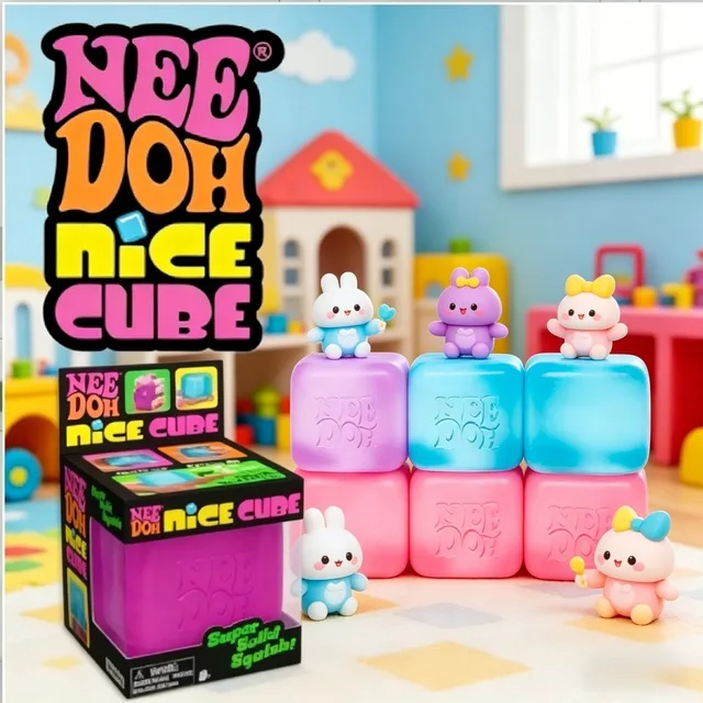 Needoh Nice Cube, outil sensoriel anti-stress pour l'anxiété et la concentration, cube sensoriel de bureau pour adultes et anti-anxiété pour enfants 1