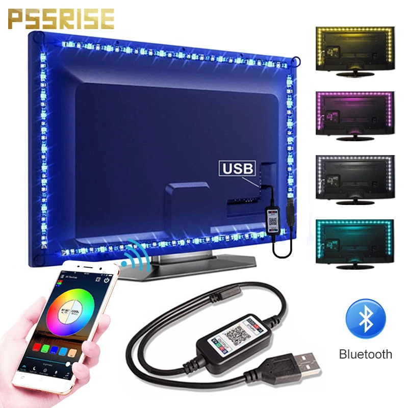 Светодиодная лента RGB SMD 5050 DC5V Водонепроницаемая подсветка с питанием от USB и