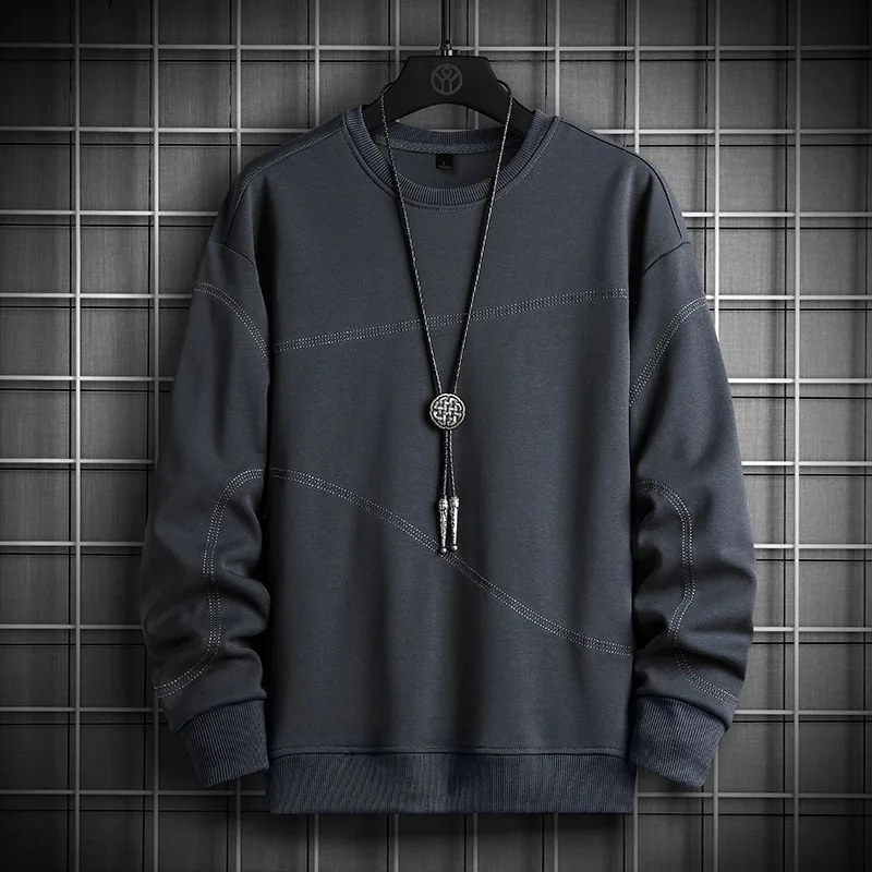 

Men's Long Sleeve T-Shirt 2023 New Cotton Crewneck Sweatshirt Men's Simple Undershirt Men's Slim T-Shirt O-Neck Sweater Men