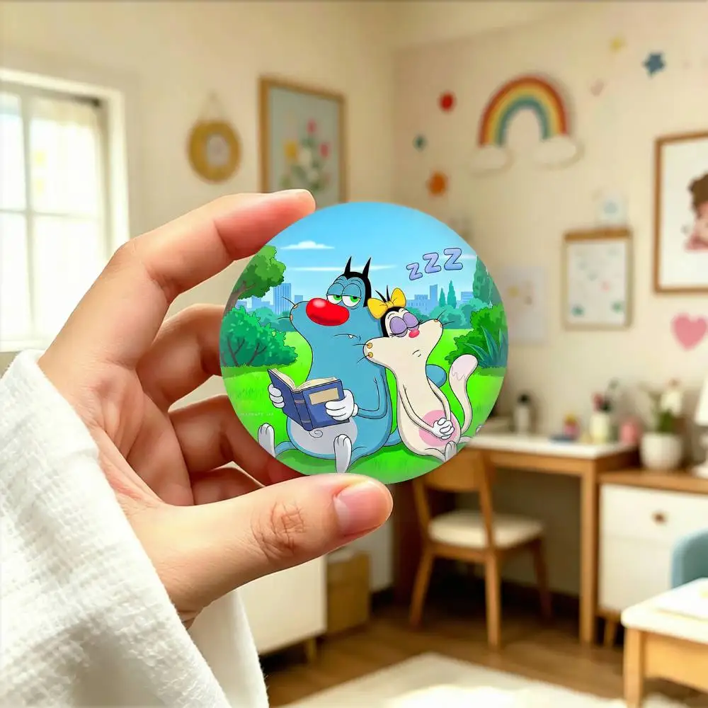 O-Oggy and The Cockroaches 25 32 44 58 75mm 배지 맞춤형 원형 브로치 핀 액세서리 선물