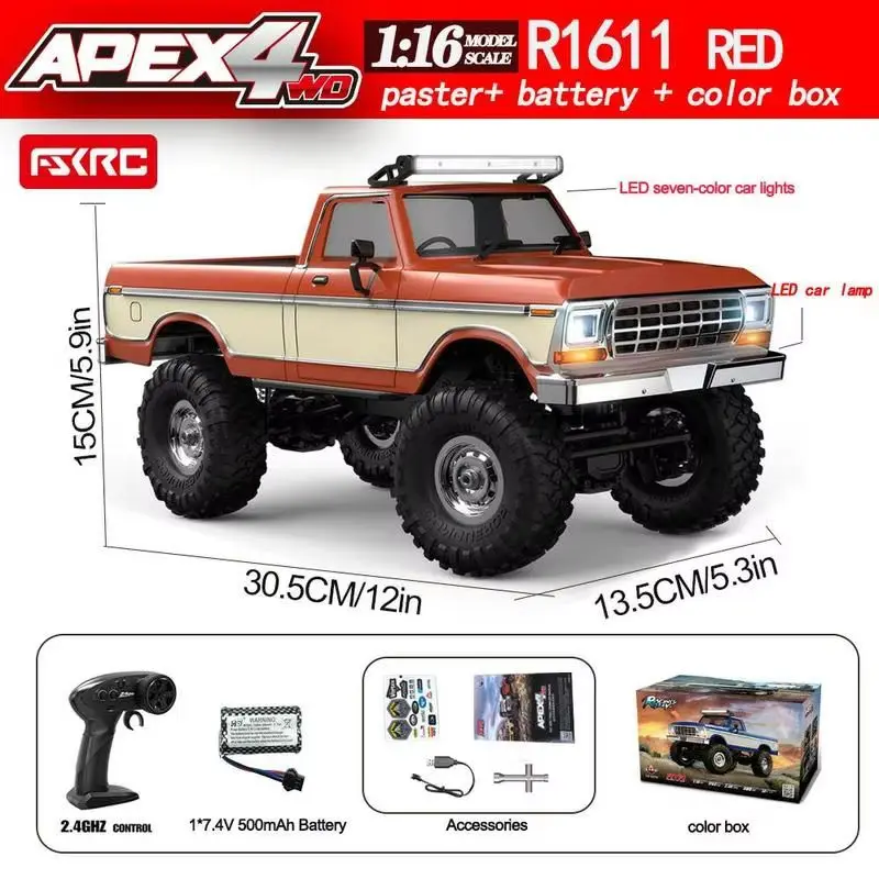 Voiture RC 4x4 Tout-Terrain 1:16 - Crawler HB R1611 LED