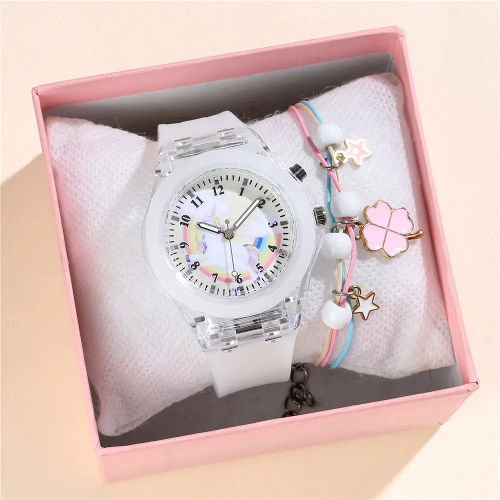 Kids's Watch For Cartoon Unicorn Watches Glow at Night Silicone Band Cute Wristwatch For Boys Girls Students 4