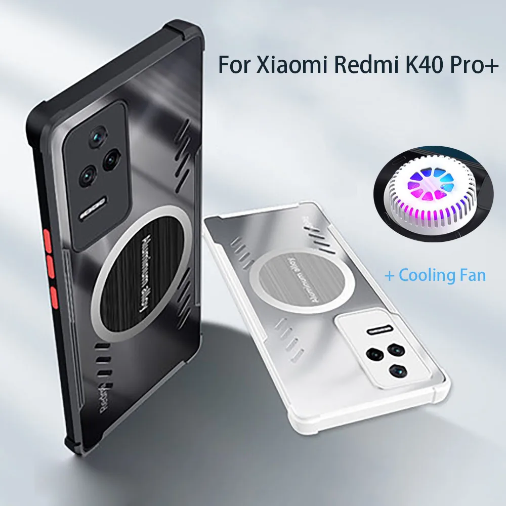 

Full cover drop resistance Case For Xiaomi Redmi K40Pro+ Graphene Aluminum alloy radiator For Redmi K 40 Pro+ Cooling Fan Cases