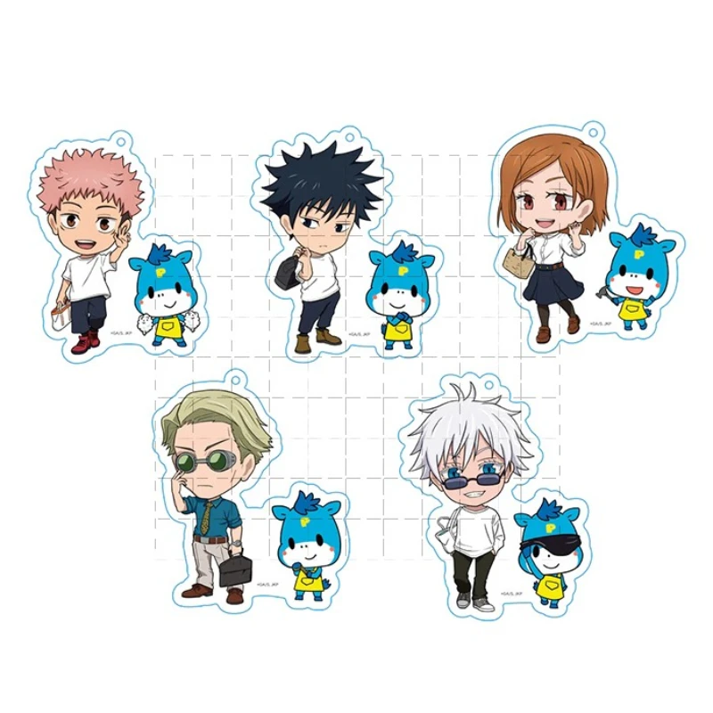 

Game Satoru Gojo Yuji Itadori Nobara Kugisaki Megumi Fushiguro Keychain Doll Anime Acrylic Keyring Pendant for Gift