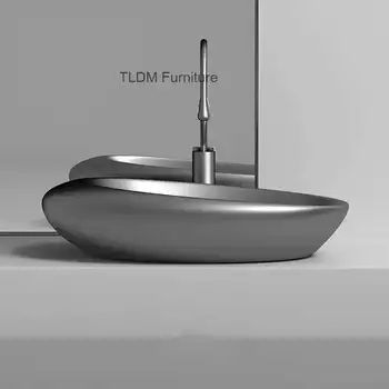 Nordic เซรามิควิลล่าห้องน้ําอ่างล้างมือโรงแรมรูปไข่เคาน์เตอร์อ่างล้างหน้า Creative ในครัวเรือนระเบียงอ่างล้างจานเดี่ยวห้องนอนห้องน้ําอ่างล้างหน้า 1