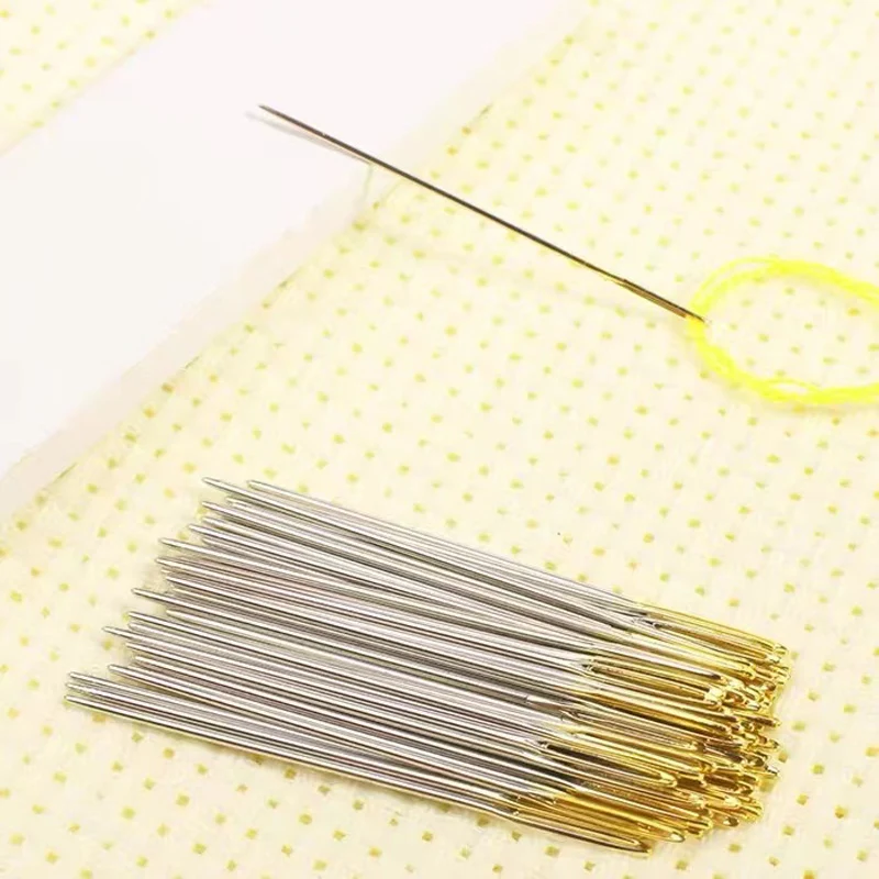 Sewing Needles 100PCS/BOX Gold tail NO.22/24/26/28 Embroidery Fabric Cross Stitch Darning Stainless steel DIY Craft Tools