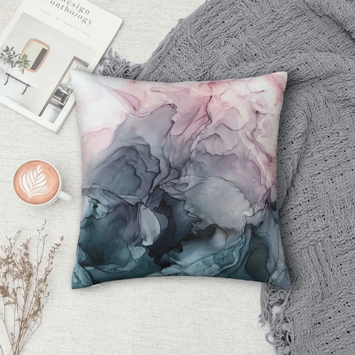 

Blush And Payne's Grey Pillowcase Polyester Pillows Cover Cushion Comfort Throw Pillow Sofa Decorative Cushions Used for Home