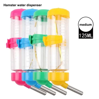 80/125ml Hamster Drinker Water Bottle Dispenser Feeder Hanging Pet Guinea Pig Squirrel Rabbit Dog Drinking Head Pipe Fountain 1