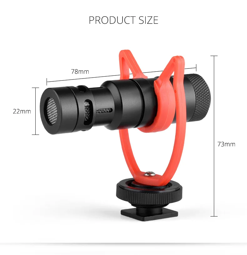 YELANGU 비디오 마이크 카메라 마이크, 캐논 DSLR, 아이폰, 안드로이드 스마트폰용, 알루미늄 소음 감소, MIC10