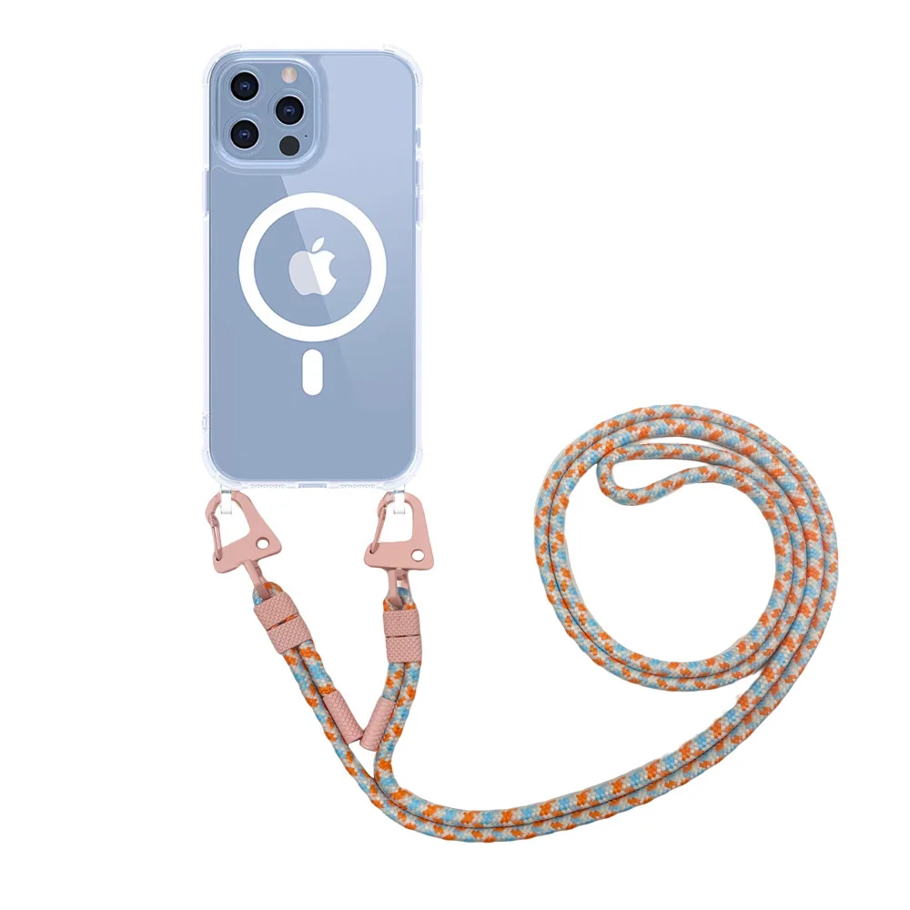 Clear Magnetic Crossbody Lanyard Case with Acrylic Hard Back Cover