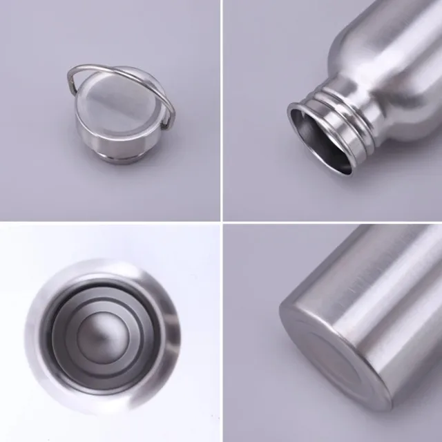 Stainless Steel Water Bottle 1 Liter Drink Bottle for Sport Outdoor Camping Hiking Gym Kettle 500 750 1000ml Water Bottles 3