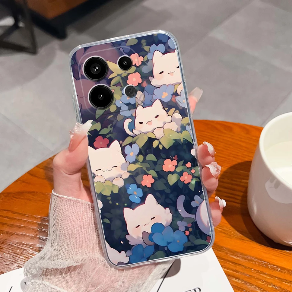 Floral Love Heart Clear Soft TPU Shockproof Phone Case