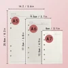 1 Pack A5/A6/A7 Refill Paper, 6 Holes Loose Leaf Paper, 6 Ring Refillable Binder Notebook Planner Diary 5