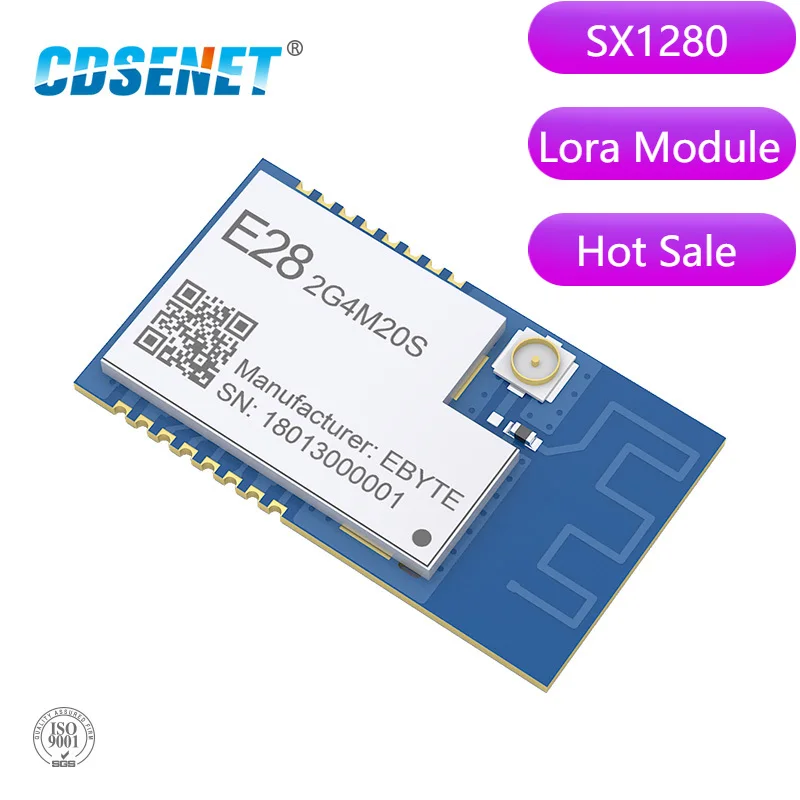 SX1280 100 мВт модуль LoRa 2 4 ГГц беспроводной приемопередатчик E28-2G4M20S SPI большой радиус