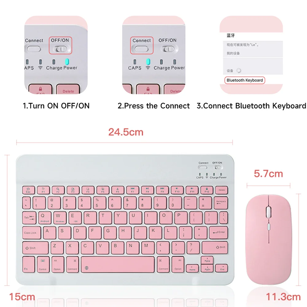 Bluetooth Keyboard for IOS Android Windows Tablet Cellphone