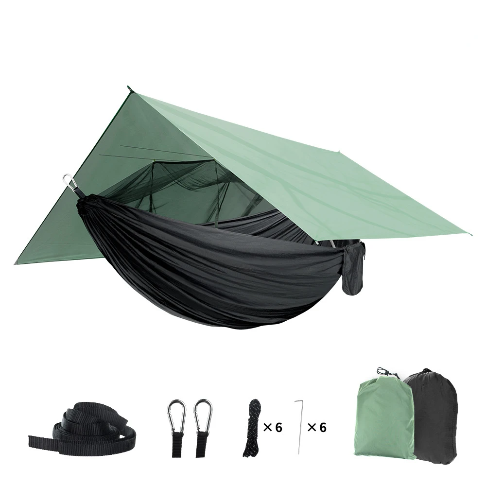 thumbnail image 1 of Hamaca para acampar con red para insectos y lona impermeable, tienda portátil impermeable y con protección UV para interior y exterior, 1 of 5