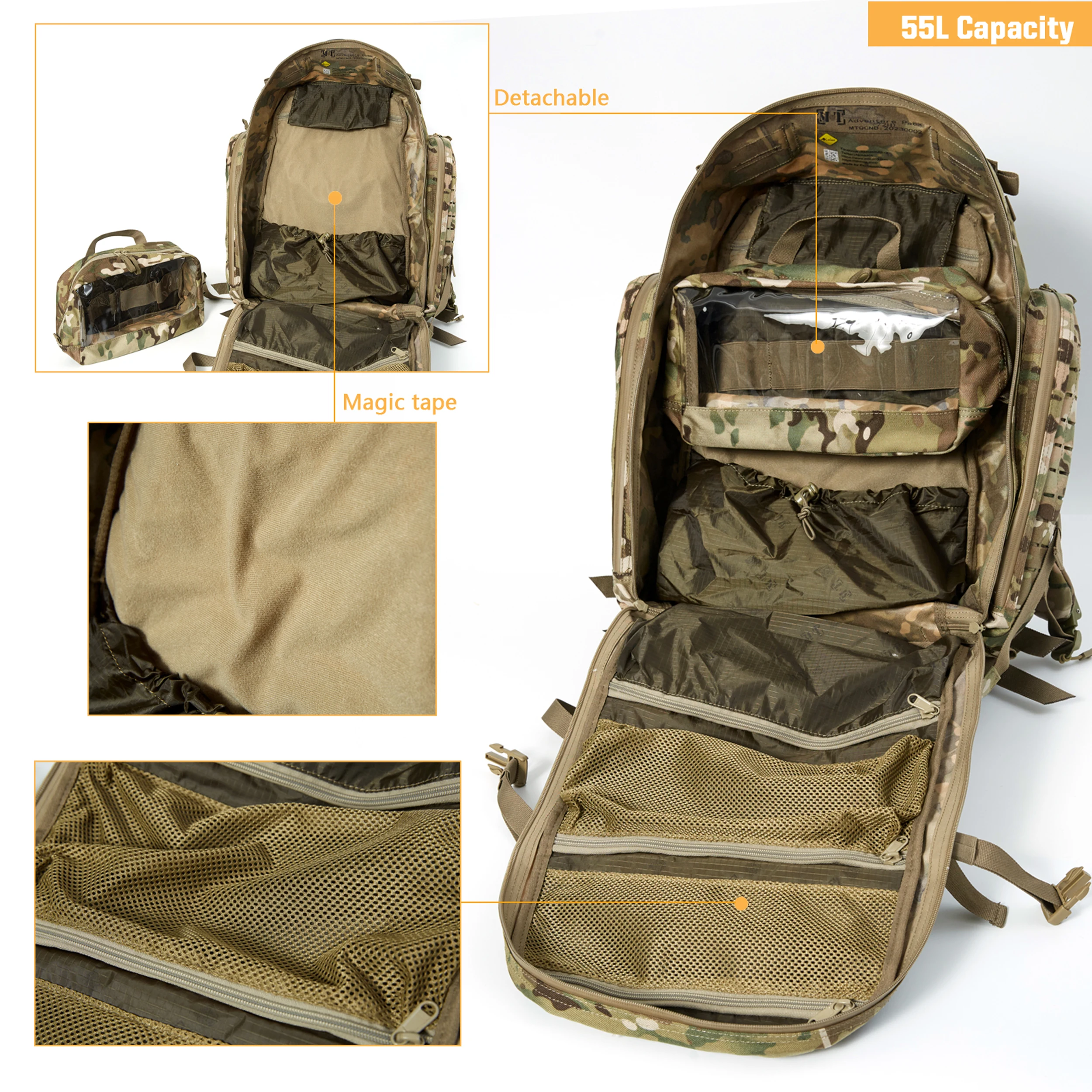 軍用 3 日間リュックサック 外部フレーム付き MOLLE Army Medium
