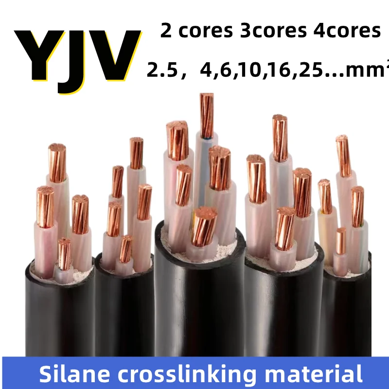 Cavo Di Alimentazione Yjv Reticolato In Polietilene-Silano 2-Core 3-Core 4-Core Rame Puro 1.5 2.5 4 6 10 16 25 35 50 70 95 120 Mm2 Cavo
