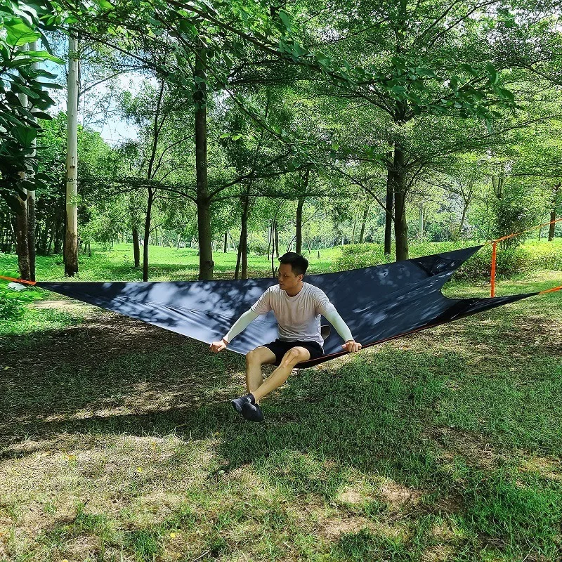 Traveler 400X400X300CM Outdoor camping triangle hammock Oxford cloth camping anti rollover hammock with tensioner 2