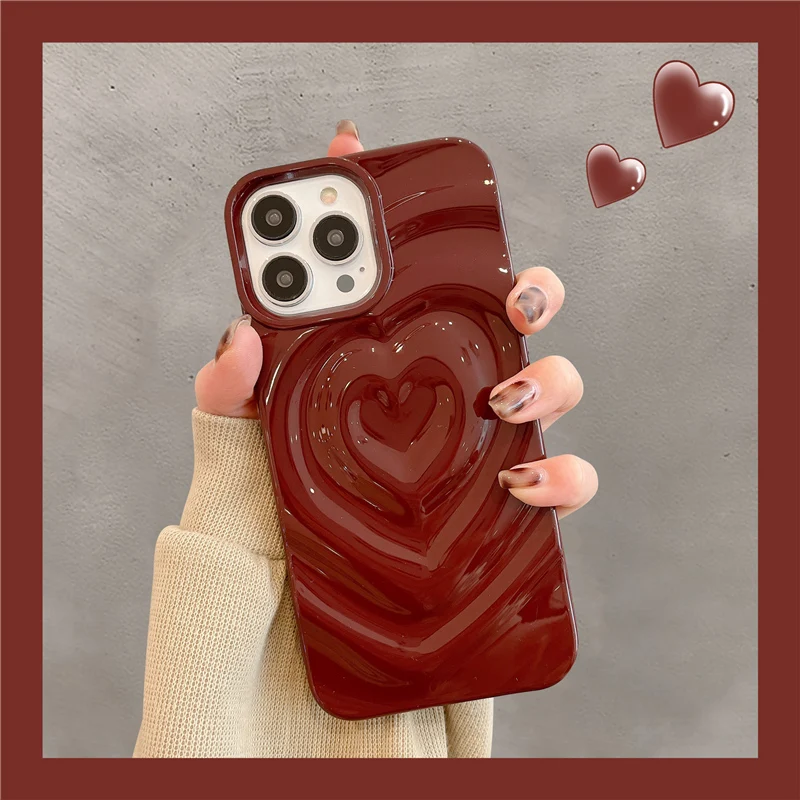 thumbnail image 1 of Funda de teléfono con diseño de corazón brillante para iPhone 16, 15, 14, 13, 12, 11 Pro Max, bonita y lujosa funda trasera de silicona suave a prueba de golpes, 1 of 5