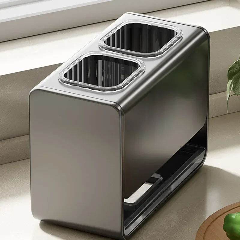 Carbon steel kitchen chopstick holder, household countertop, chopstick basket, drain storage rack, wall mounted