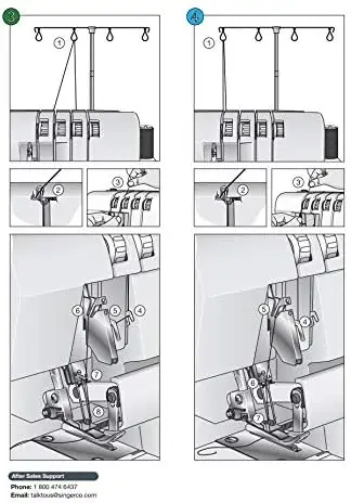 Singer X5004-Hd Metal Frame Serger & Overlock Machine 2-3-4 Stitch Capability, 8 Built-In Stitches, 1300 Stitches Per Minute,
