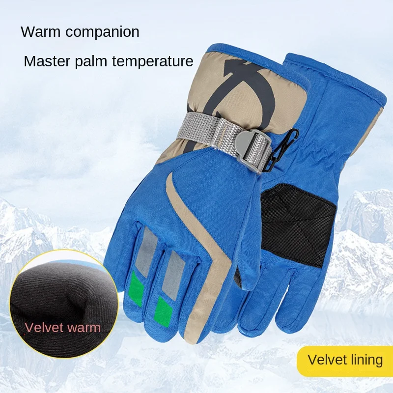 Kids Ski Snow Gloves Waterproof Warm Winter 4-15 Years Old Ski Gloves kids gloves