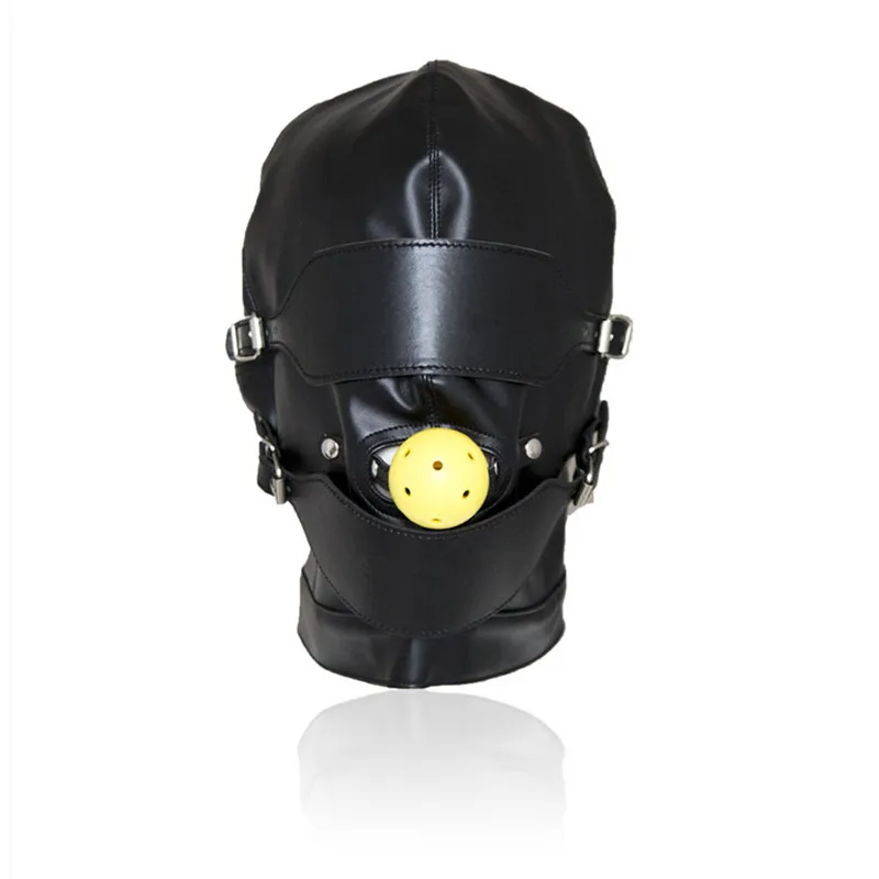 Masque masqué érotique Cosplay fétiche Bondage couvre-chef avec bouche balle Gag BDSM chaud érotique_voghion.com
