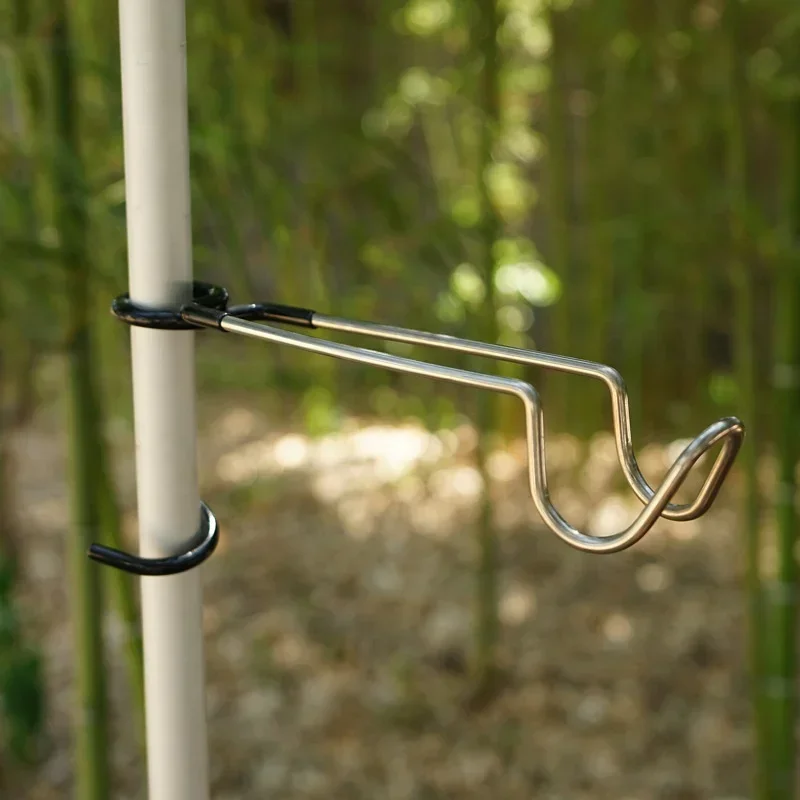 Portable Stainless Steel Light Stand Hook Outdoor Tent Pole Hanger Fishing Camping Lantern Hook Camping Gear Accessories