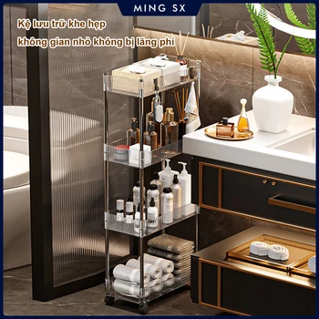 Acrylic Rolling Storage Trolley 1