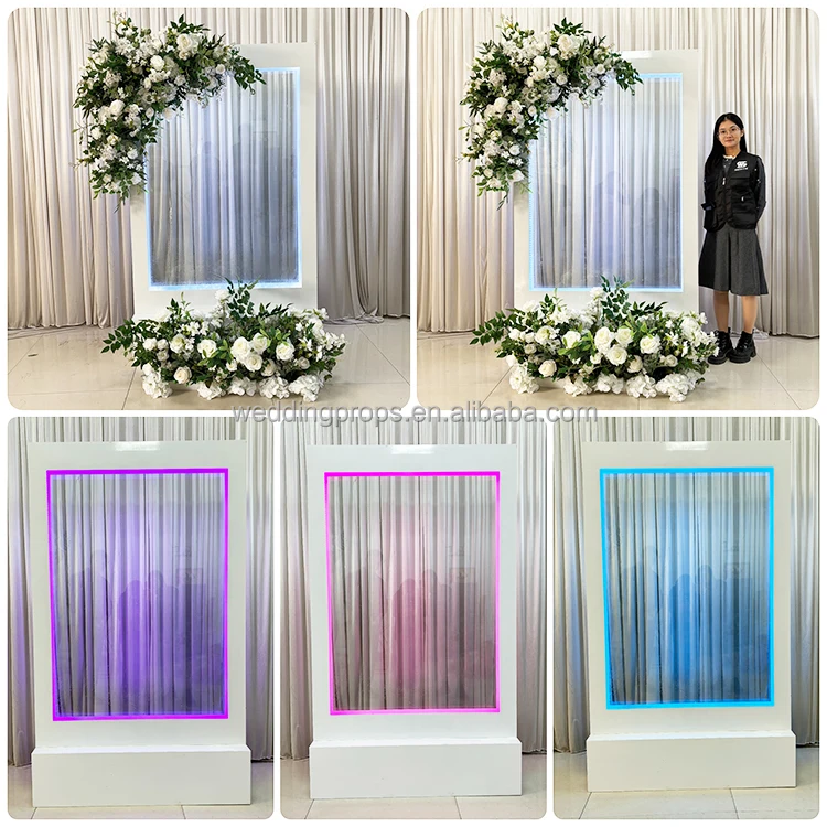 설치가 간편한 크리스마스 장식 웰컴 폭포 벽 금속 워터 커튼 분수 (LED 조명 포함)