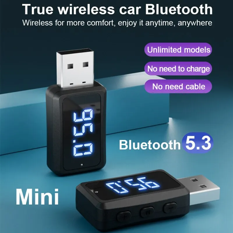 Car Bluetooth 5.3 Transmitter Receiver Handsfree Call Mini USB Power Car Kit Auto Stereo Wireless Audio Adapter For Fm Radio bluetooth adapter bluetooth audio receiver bluetooth transceiver adapter audio adapter bluetooth aux adaptor