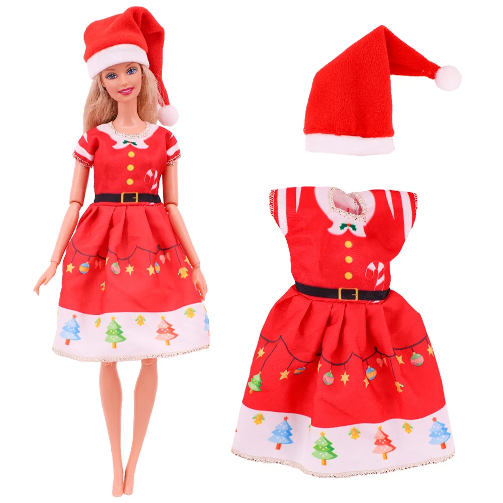 Costume De Noël Pour Poupée 17 Cm - 3 Pièces, Tissu Doux, Fermeture Velcro, Cadeau Enfant Fille