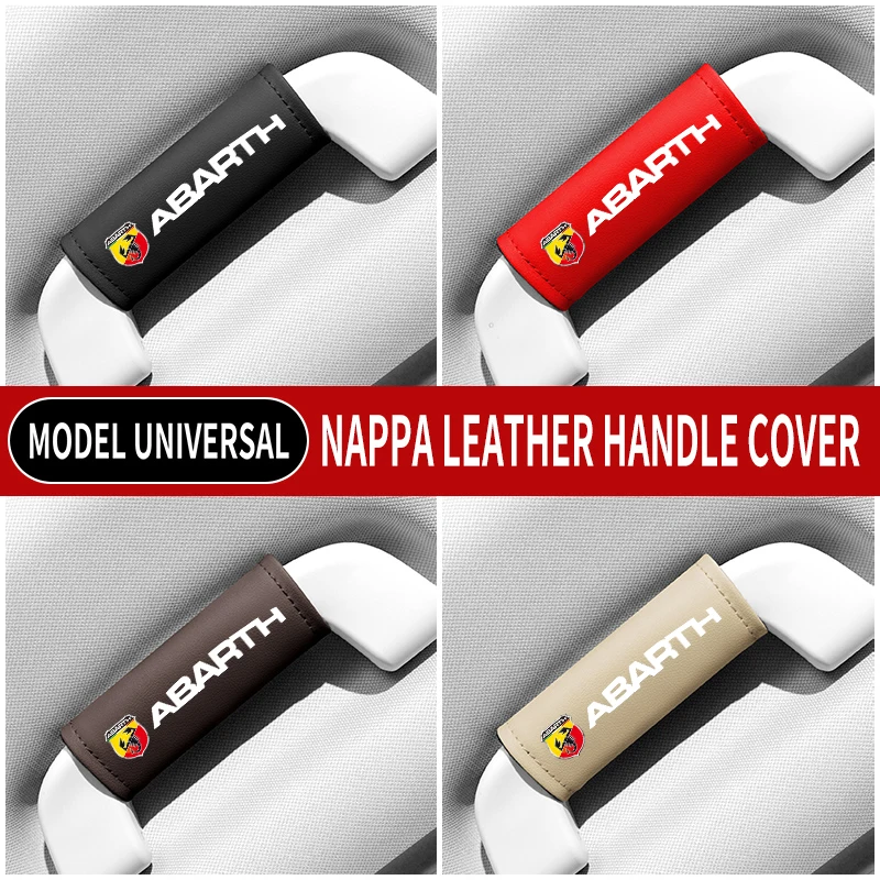 Car Armrest Cover 1PC Leather Pull Gloves Door Handle Protection For Fiat Abarth 500 595 695 Spider 124 Interior Decoration
