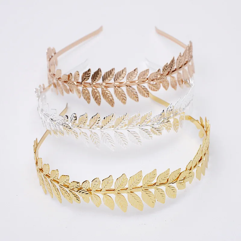 

5PCS Golden Silver Leaves Branch Headbands For Women Forest Metal Hairbands Fashion Leaf Hair Hoops For Bridal