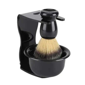 Set di 3 Pennelli da Barba Pratici e Facili da Usare, Durevoli e Professionali, Kit Portatile per la Cura della Barba