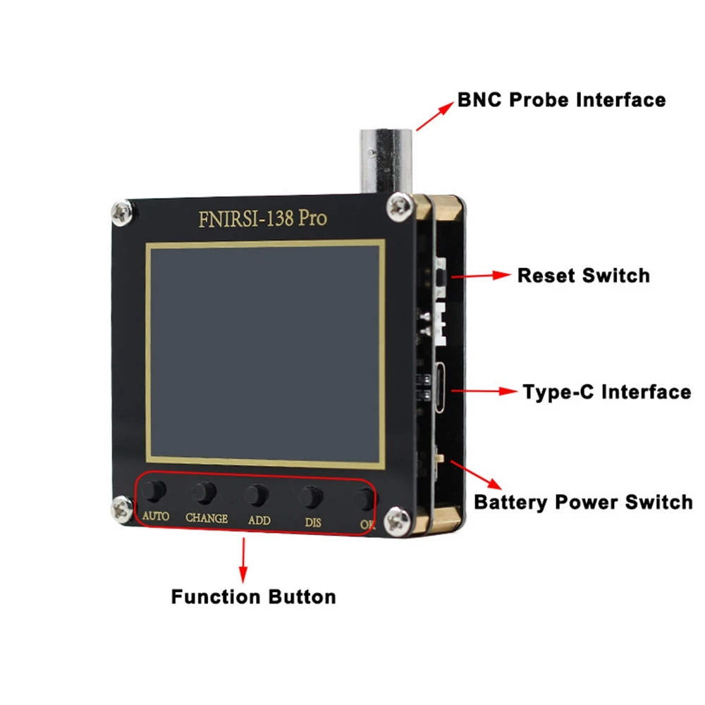 Digital Oscilloscope FNIRSI 138 PRO Handheld Oscilloscope Digital 2.5MSa/s 200KHz Analog Bandwidth Support AUTO 80Khz PWM