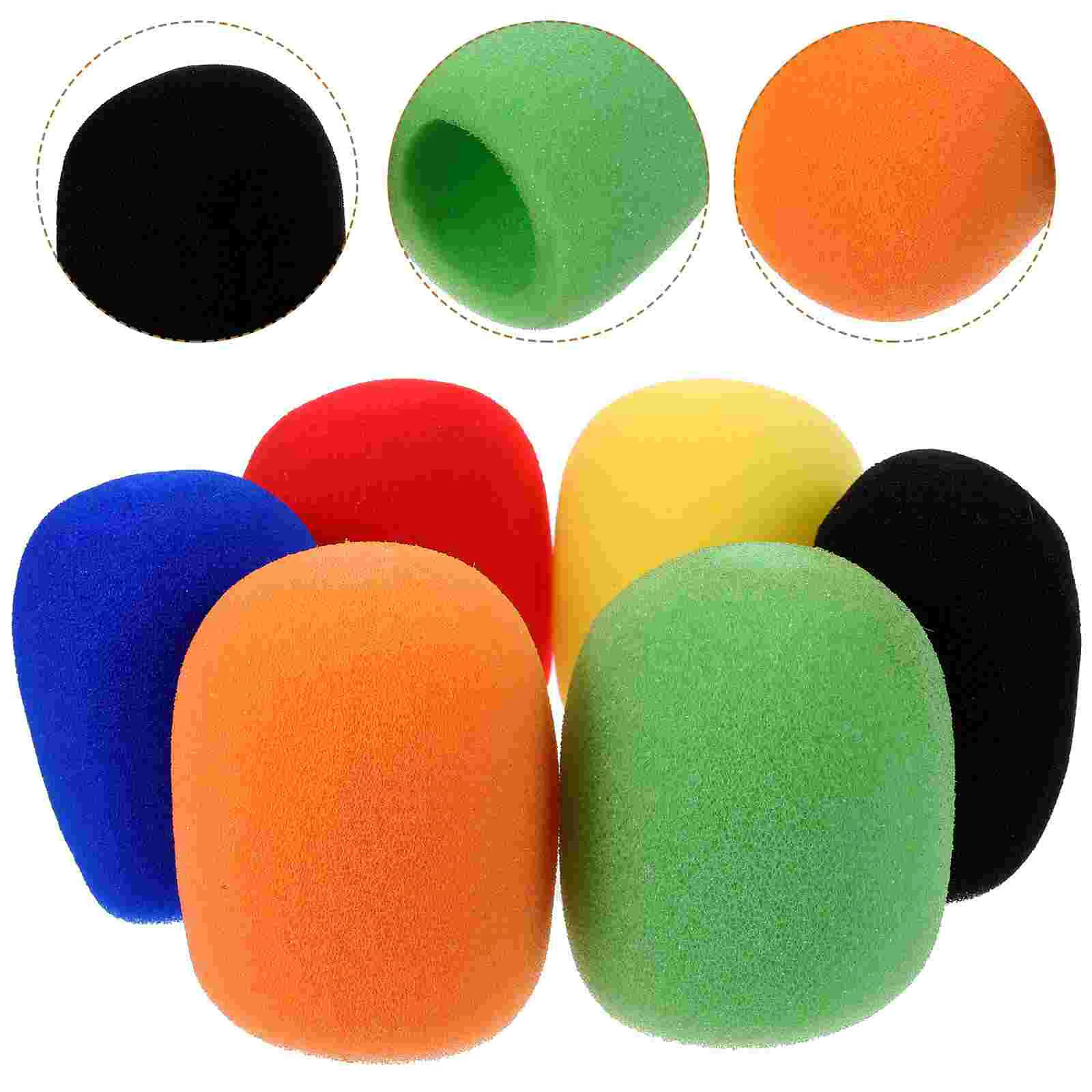 

6/10/12pcs Microphone Windscreen Foam Cover Thick Sponge Mic Protective Covers Stage Microphone Cap For Studio Interview Karaoke