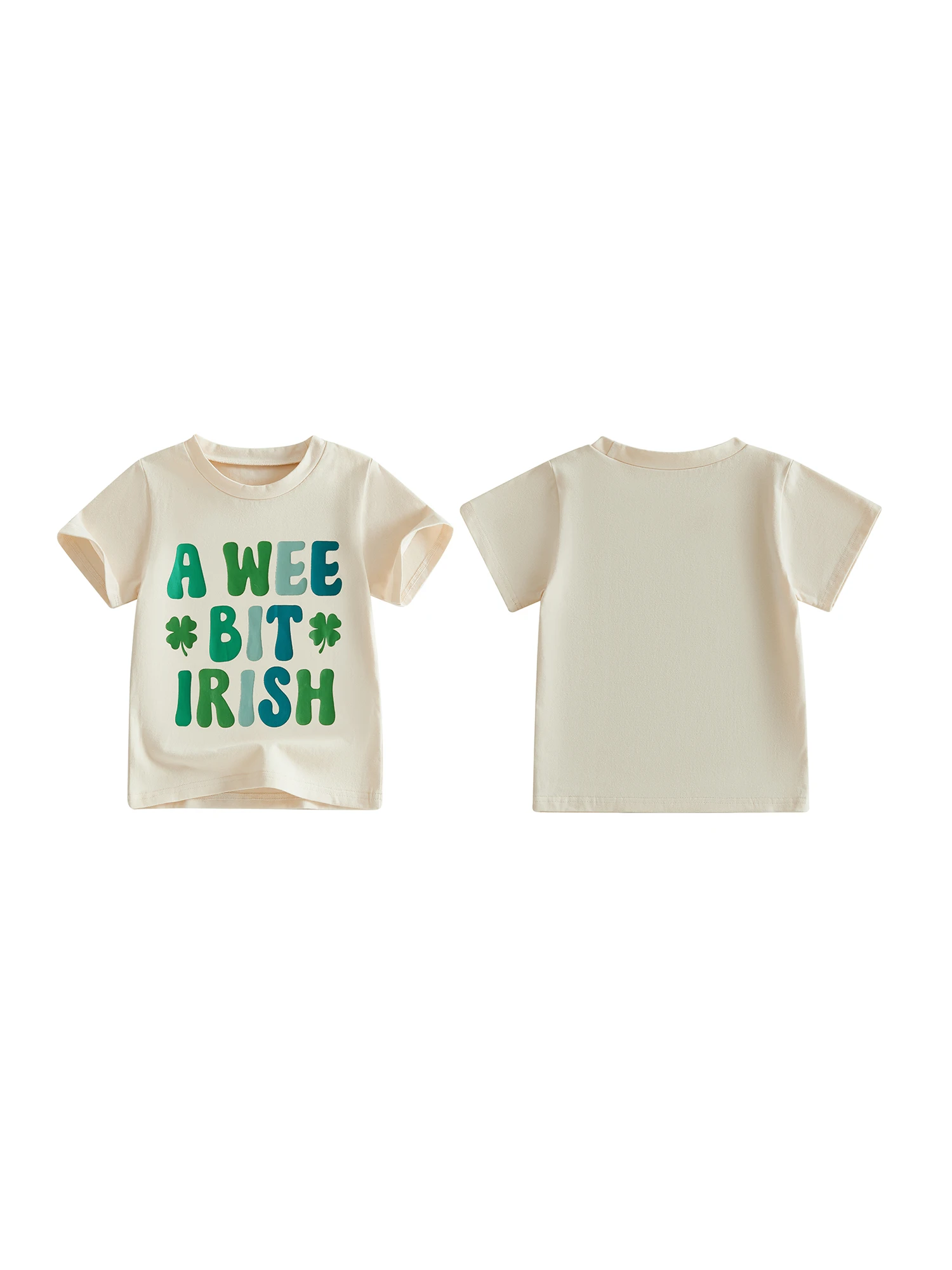 Irish Girl T-Shirts with Lucky Clover Print Short Sleeve Crew Neck Casual Summer Tops for Kids St Patrick s Day Outfit