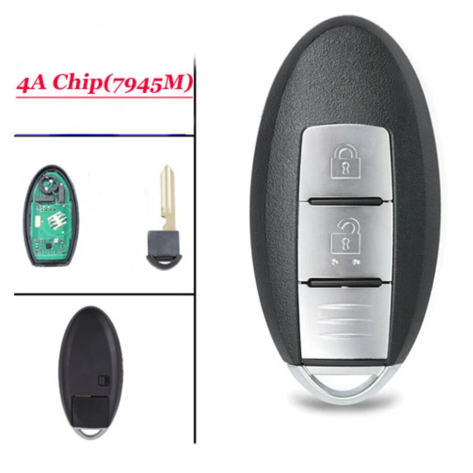 

3 Buttons Smart Remote Car Key Fob For Nissan Xtrail X-Trail Qashqai 2014 2015 2016 2017 433mhz 4A Chip S180144104