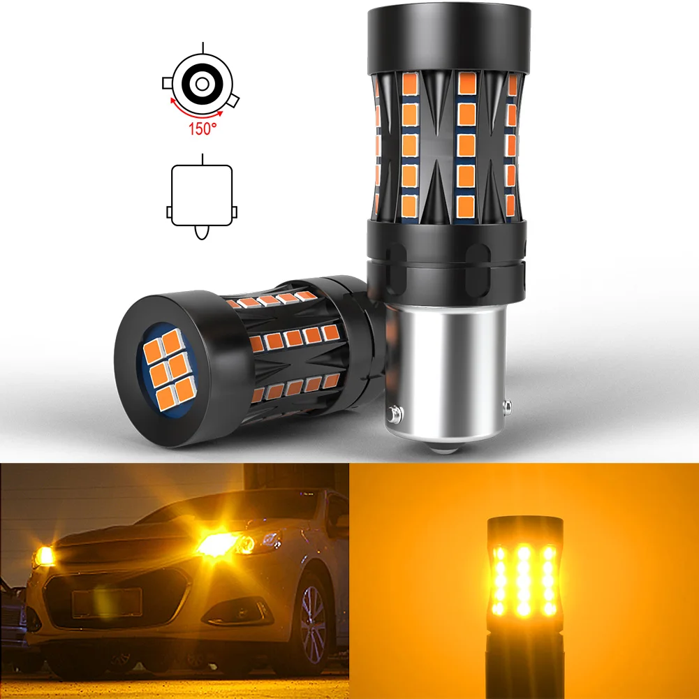 7507 LED 캔버스 전구 표시기 램프, 플러그 앤 플레이, 자동차 방향 지시등, 메르세데스 벤츠 W204 W211 W203 W210, BAU15S PY21W, 2 개