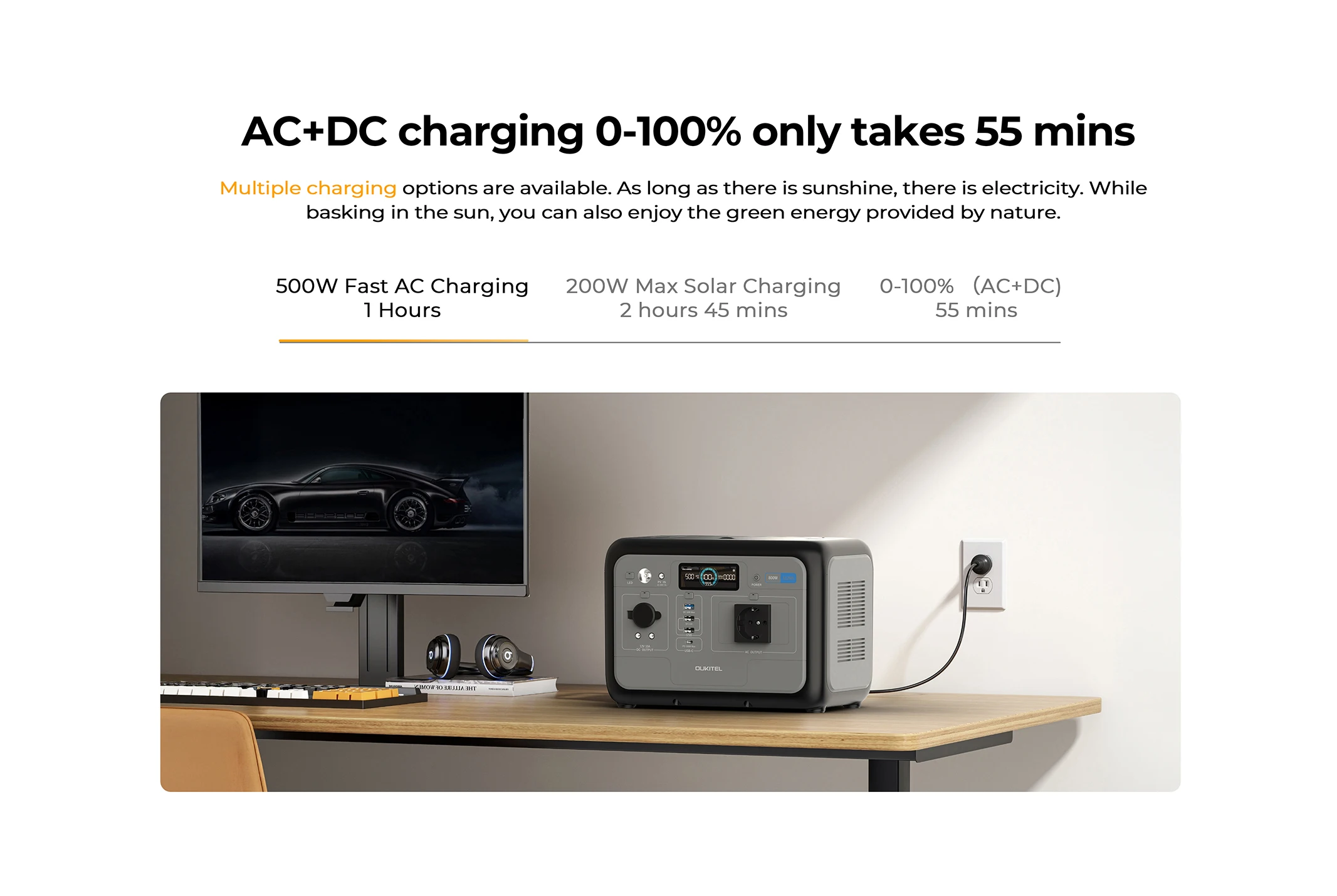 OUKITEL P800E PLUS Portable Power Station 800W Solar Generator 512Wh Lifepo4 Battery Home Backup Outdoor Camping Mobile power