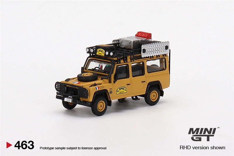 

Металлическая фигурка MINI GT 1:64 верблюд/Land Rover Defender 110 1989, модель автомобиля из коллекции Amazon, Франция, RHD