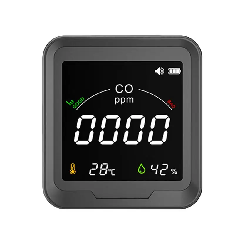 

Portable Carbon Monoxide Detector 3 In 1 Carbon Monoxide Meter Temperature Humidity Sensor Accurate 0-500PPM Digital Camping